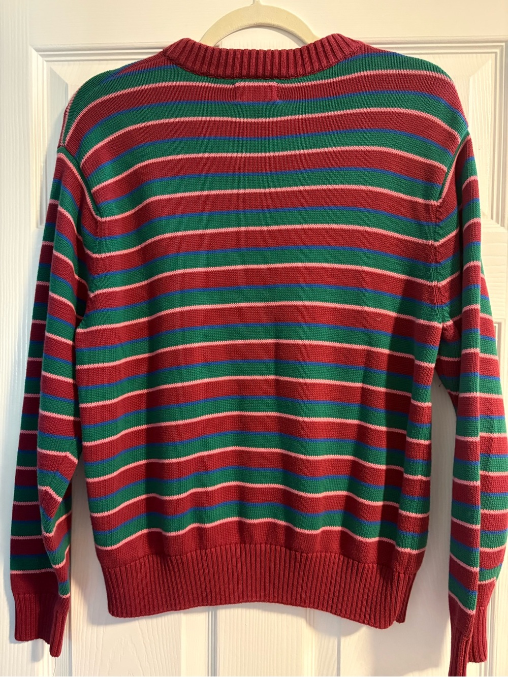 Bobo Choses Womens Organic Cotton Striped Knit Sweater Burgundy Green Blue S - Picture 6 of 9